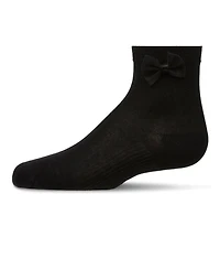 Memoi Girls Bow-Trimmed Mercerized Cotton Rich Ankle Sock