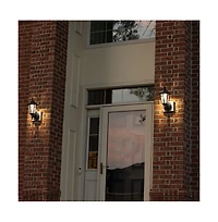 Maxsa Innovations Battery-powered Motion Activated Wall Sconce 2 Pack- Black Hexagonal
