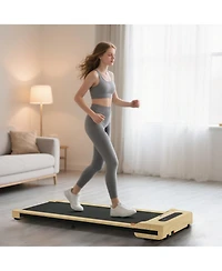 Soozier Walking Pad Under Desk Treadmill with Remote Control, Wheels