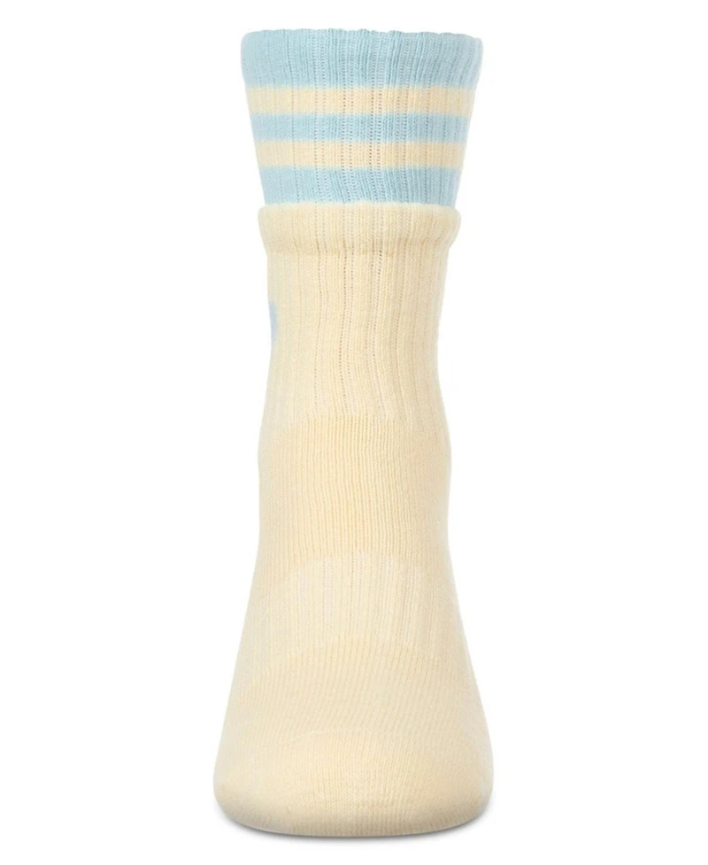 MeMoi Little Girls Sport Rib Heart Crew Socks