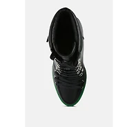 Womens larch cushion collared biker boots