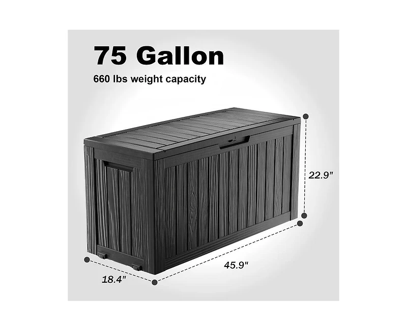 Chic Crate 75-gal Water Resistant Resin Lockable Deck Box - Light Gray