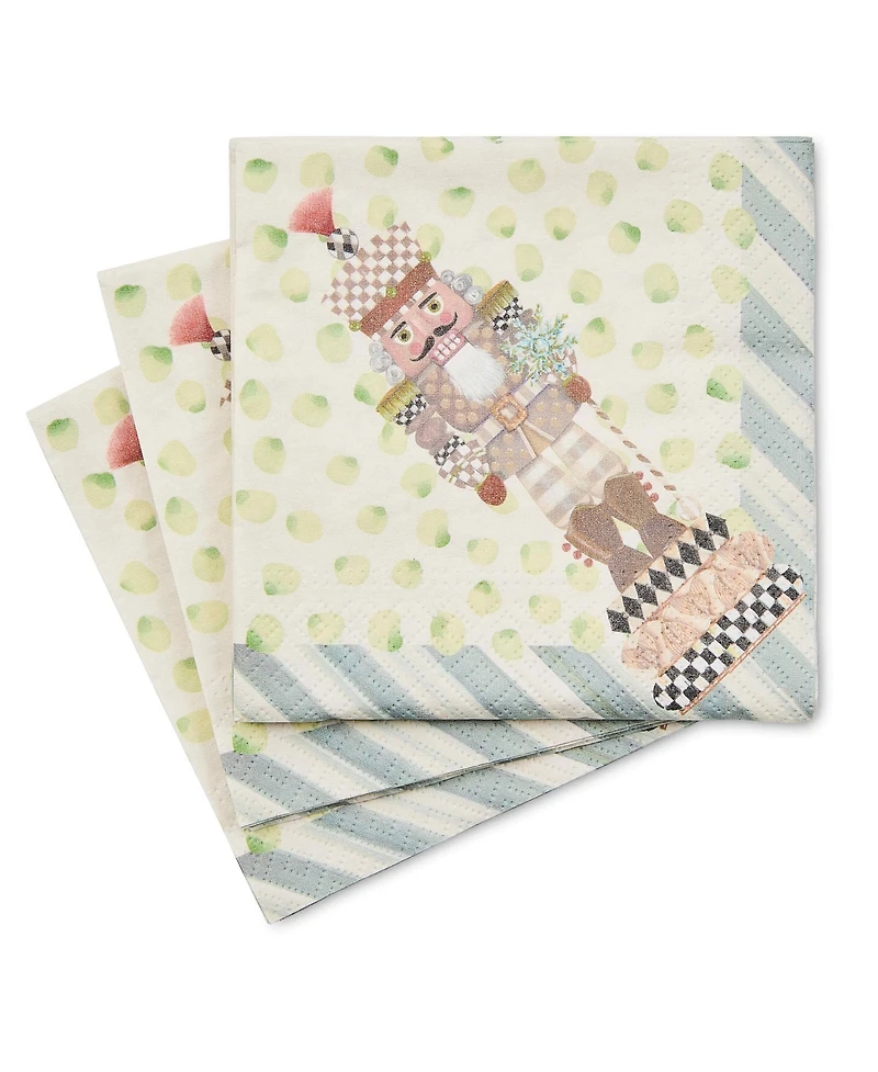 MacKenzie-Childs Nutcracker Cocktail Paper Napkins, Set of 20