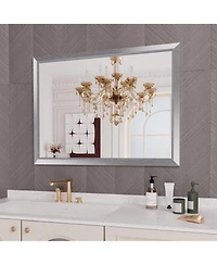 Amorho Bathroom Mirror, 48" x 36" Inch Thick Metal Framed Wall Mirrors for Over Sink, Bedroom, Living Room, Entryway, Rectangle Wall-Mounted Mirrors i