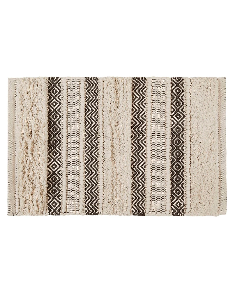 Ink+Ivy Asher Woven Texture Stripe Bath Rug