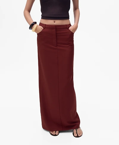 Mango Women's Slit Detail Long Pencil Skirt
