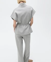 Mango Women's Adjustable Waistband Short-Sleeved Jacket