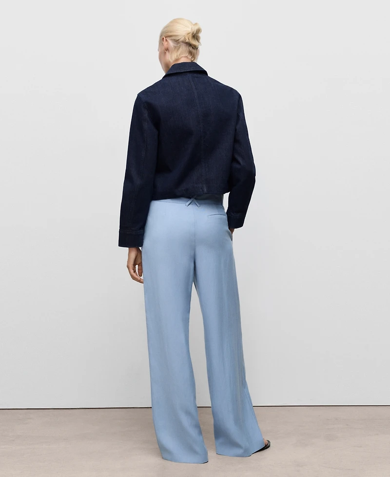 Mango Women's Belted Paper Bag Pants