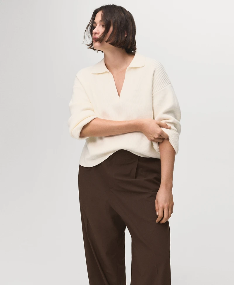 Mango Women's Low-Rise Wide-Leg Pants