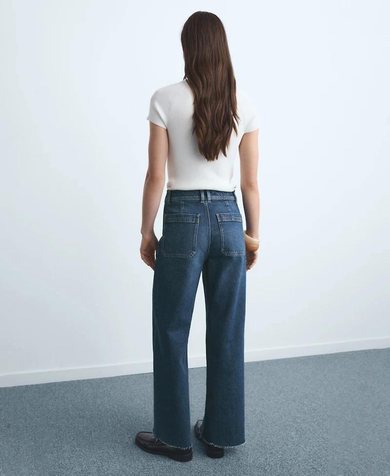 Mango Women's Catherin Culotte High-Rise Jeans