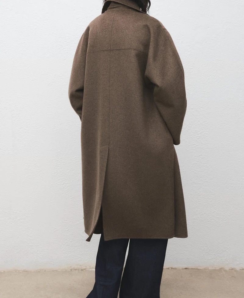 Mango Women's Handmade Oversized Wool Coat