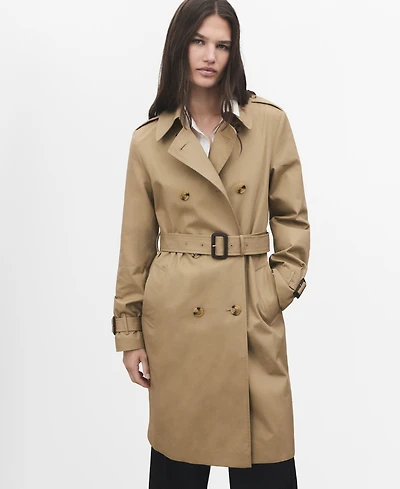 Mango Women's Belted Classic Trench Coat