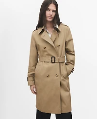 Mango Women's Belted Classic Trench Coat