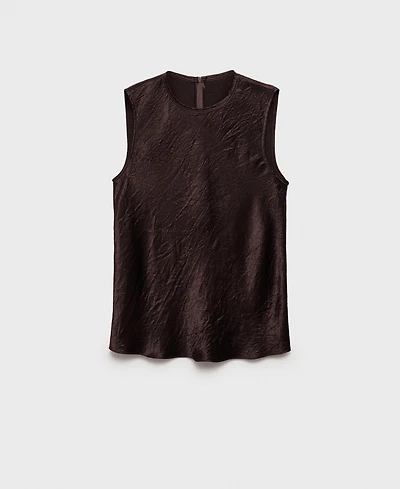 Mango Women's Wrinkled-Effect Satin Blouse