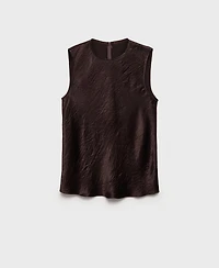 Mango Women's Wrinkled-Effect Satin Blouse
