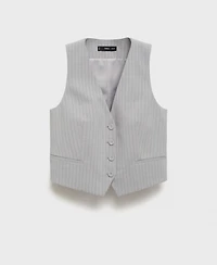 Mango Women's Pinstriped Suit Vest