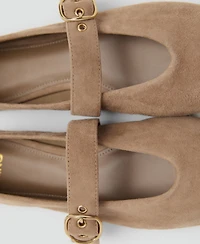 Mango Women's Suede Leather Ballet Flats
