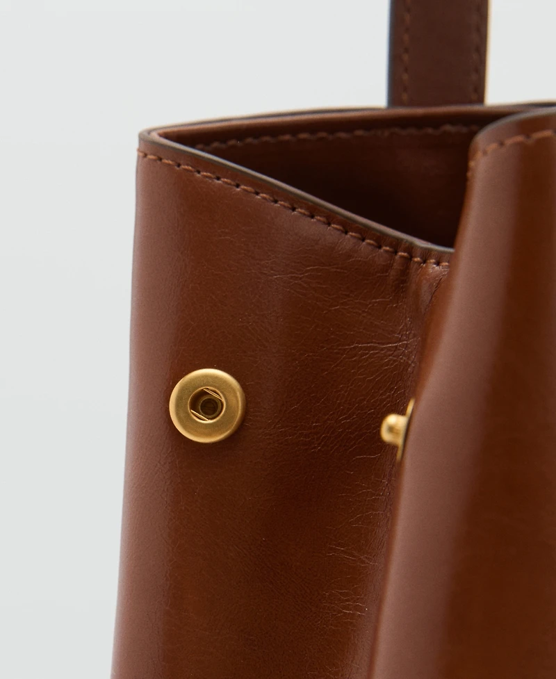 Mango Women's Hook Fastener Large Shoulder Bag