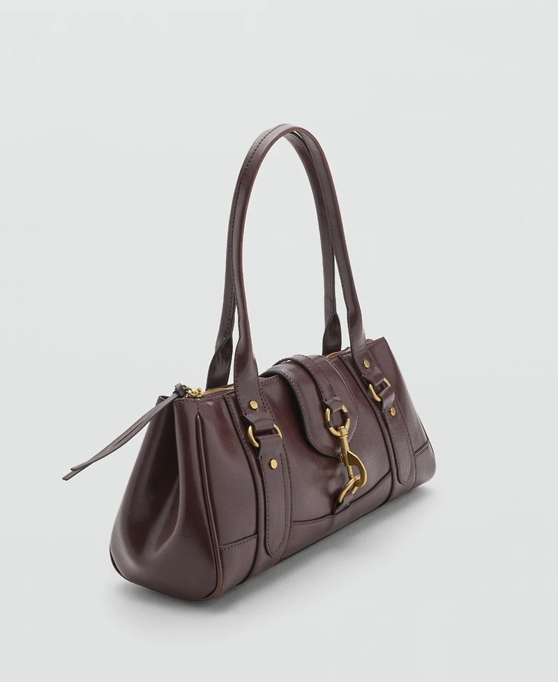 Mango Women's Snap Hook Medium Shoulder Bag