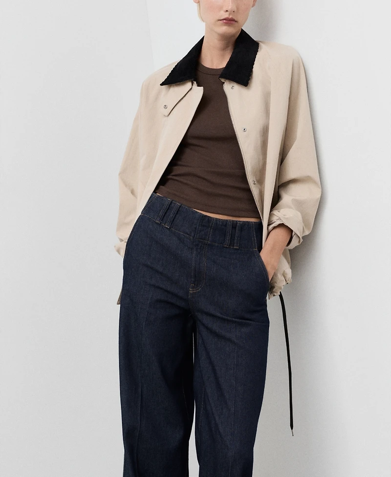 Mango Women's Wide-Leg Denim Pants