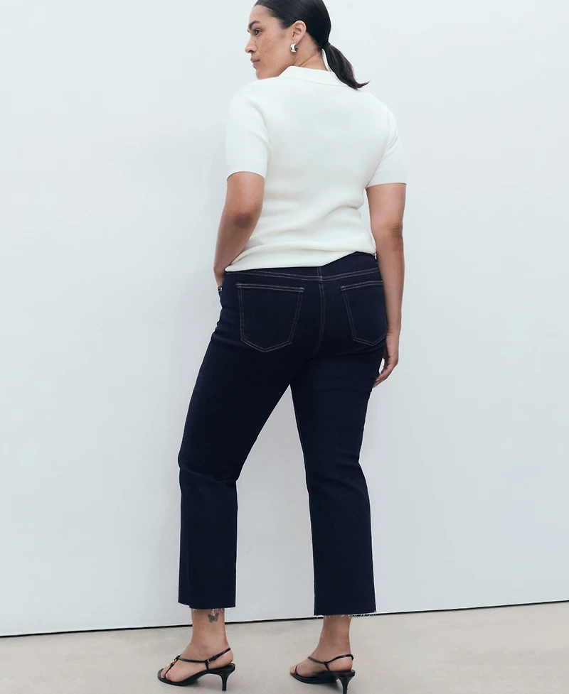 Mango Women's Sienna Flared Cropped Jeans