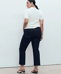 Mango Women's Sienna Flared Cropped Jeans