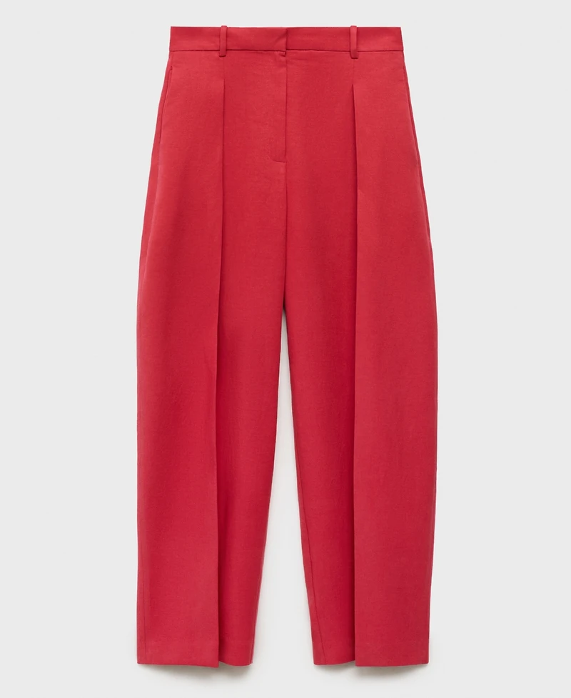 Mango Women's Linen-Blend Balloon Suit Pants