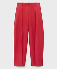 Mango Women's Linen-Blend Balloon Suit Pants