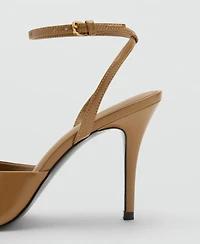 Mango Women's Ankle-Cuff Heeled Sandals