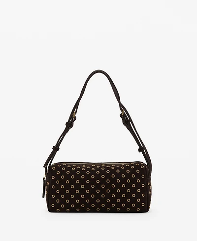 Mango Women's Eyelets Detail Suede Shopper Bag