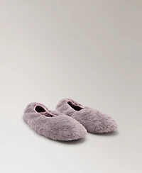 Mango Women's Fur-Effect Ballerina Flats