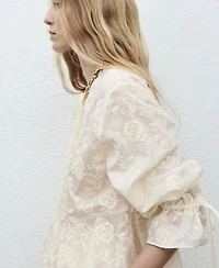 Mango Women's Embroidered Lyocell Blouse