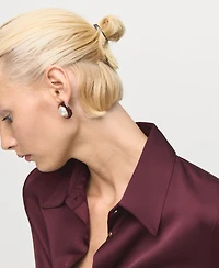 Mango Women's Satin Finish Flowy Shirt