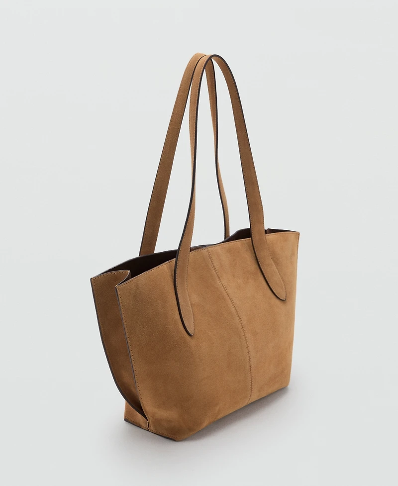 Mango Women's Suede Mini Shopper Bag