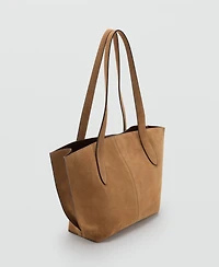 Mango Women's Suede Mini Shopper Bag