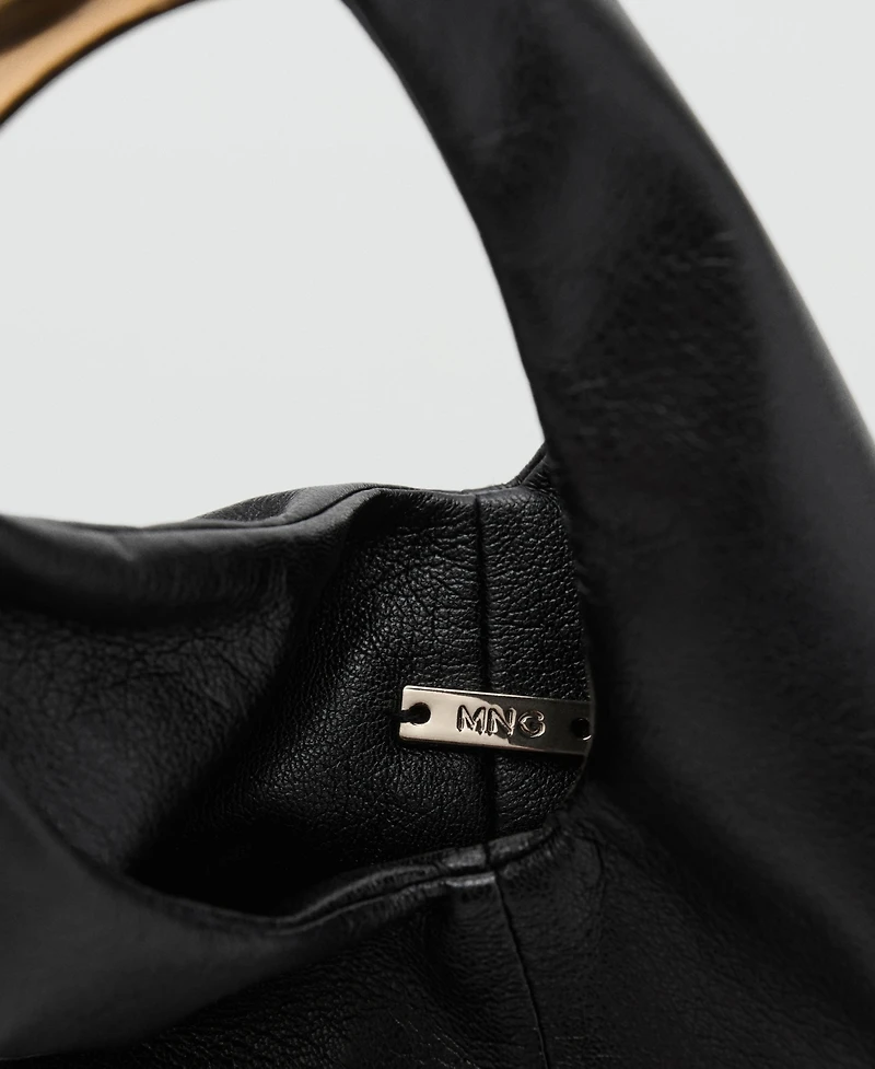 Mango Women's Metal Handle Handbag
