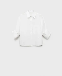 Mango Women's Rhinestone Cropped Shirt