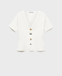 Mango Women's Jewel Button Knitted Cardigan