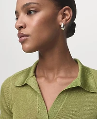 Mango Women's Lurex Polo Neck Sweater