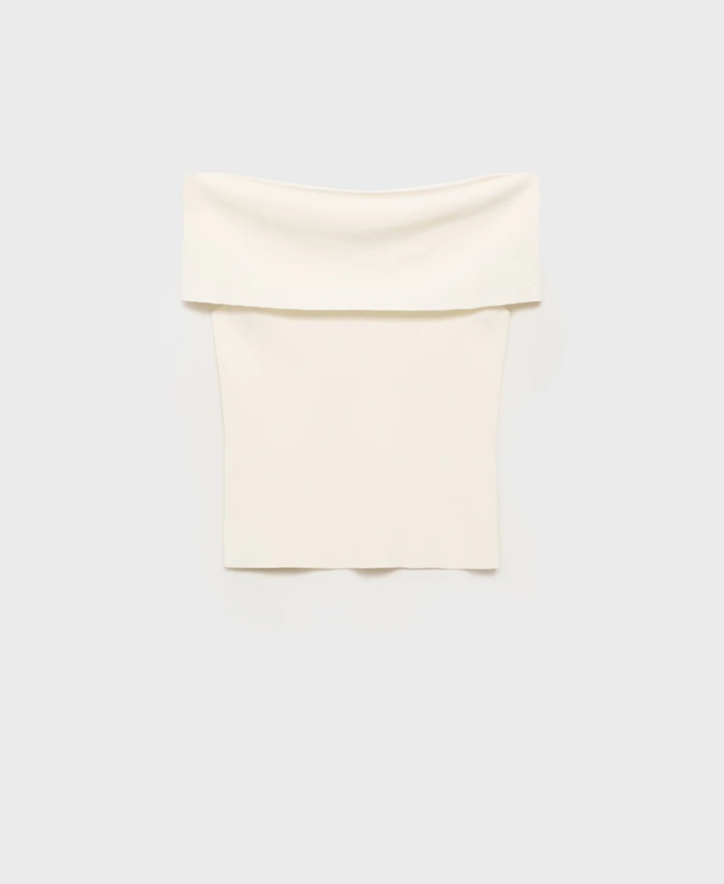 Mango Women's Strapless Knitted Top