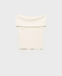 Mango Women's Strapless Knitted Top