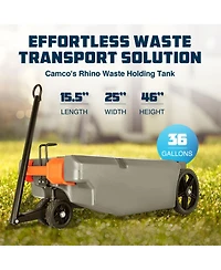 Camco 39007 Rhino Portable 36 Gallon Rv Waste Holding Tank w/ Hose & Accessories