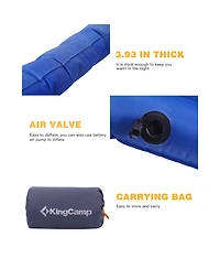 KingCamp 2-Person Double Sleeping Pad Lightweight Inflatable Air Mat, Blue