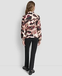 Dkny Petite Necktie Long-Sleeve Top