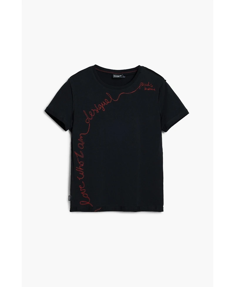 Desigual Women's T-shirt with embroidered phrase