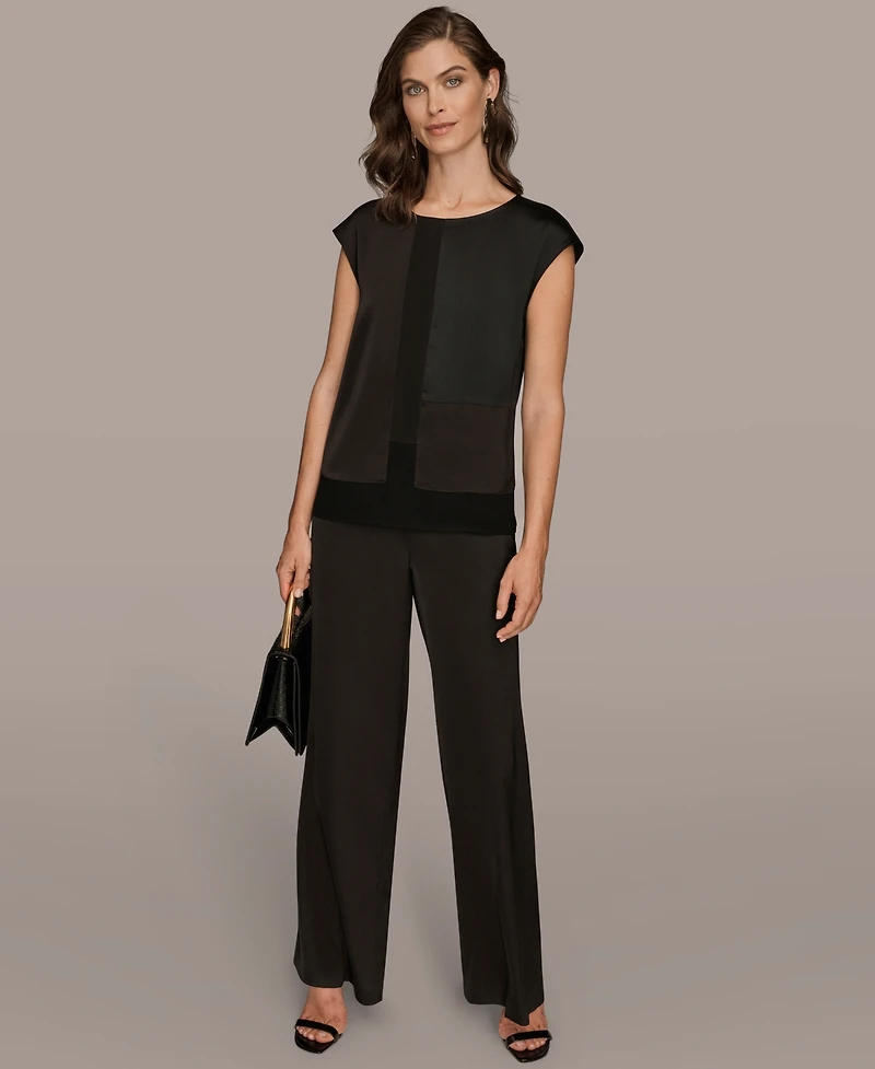 Donna Karan New York Women's Cap Sleeve Scoop Neck Top