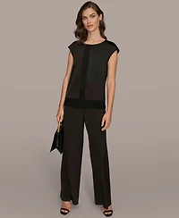 Donna Karan New York Women's Cap Sleeve Scoop Neck Top