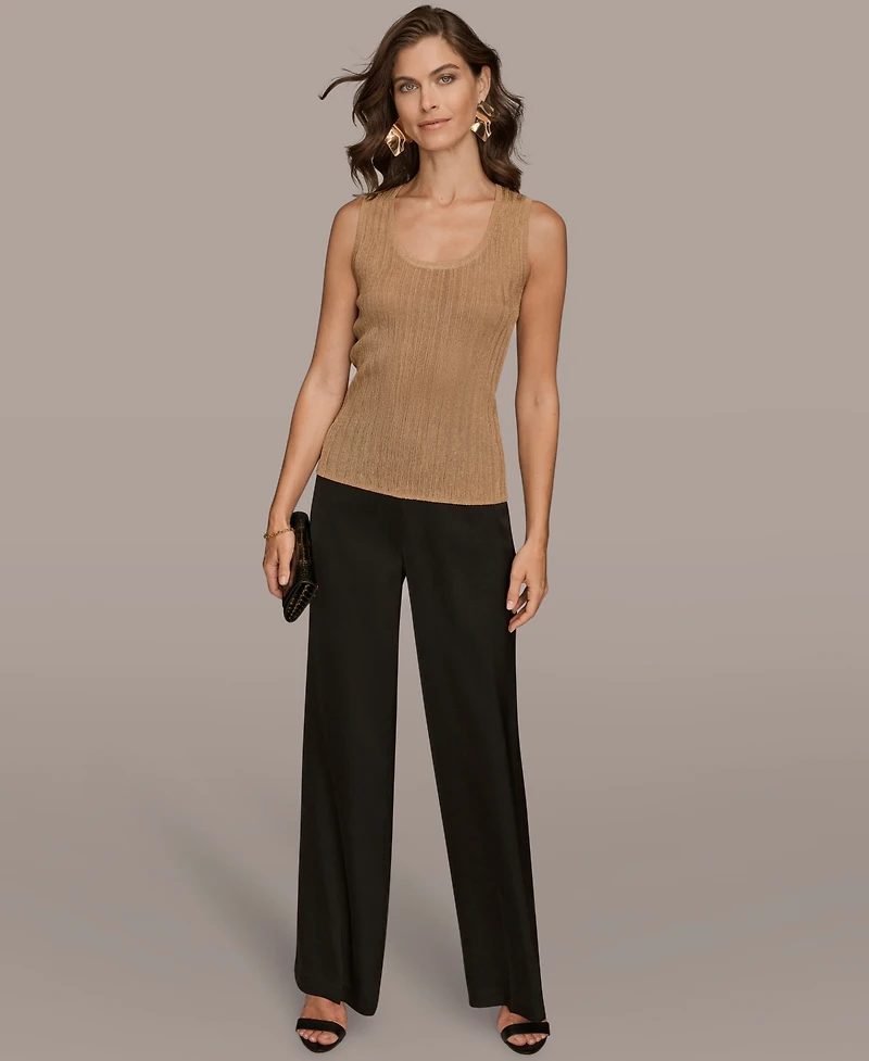 Donna Karan New York Women's Novelty Sleeveless Scoop Neck Sweater