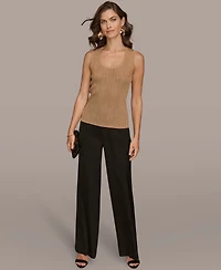 Donna Karan New York Women's Novelty Sleeveless Scoop Neck Sweater