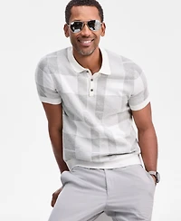Club Room Men's Cotton Plaid Short-Sleeve Polo Sweater, Macy's Exclusive